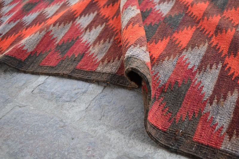 4'6 x 12'1 Ft, Handmade vintage afghan tribal maldari kilim rug, Unique wool rug gallery