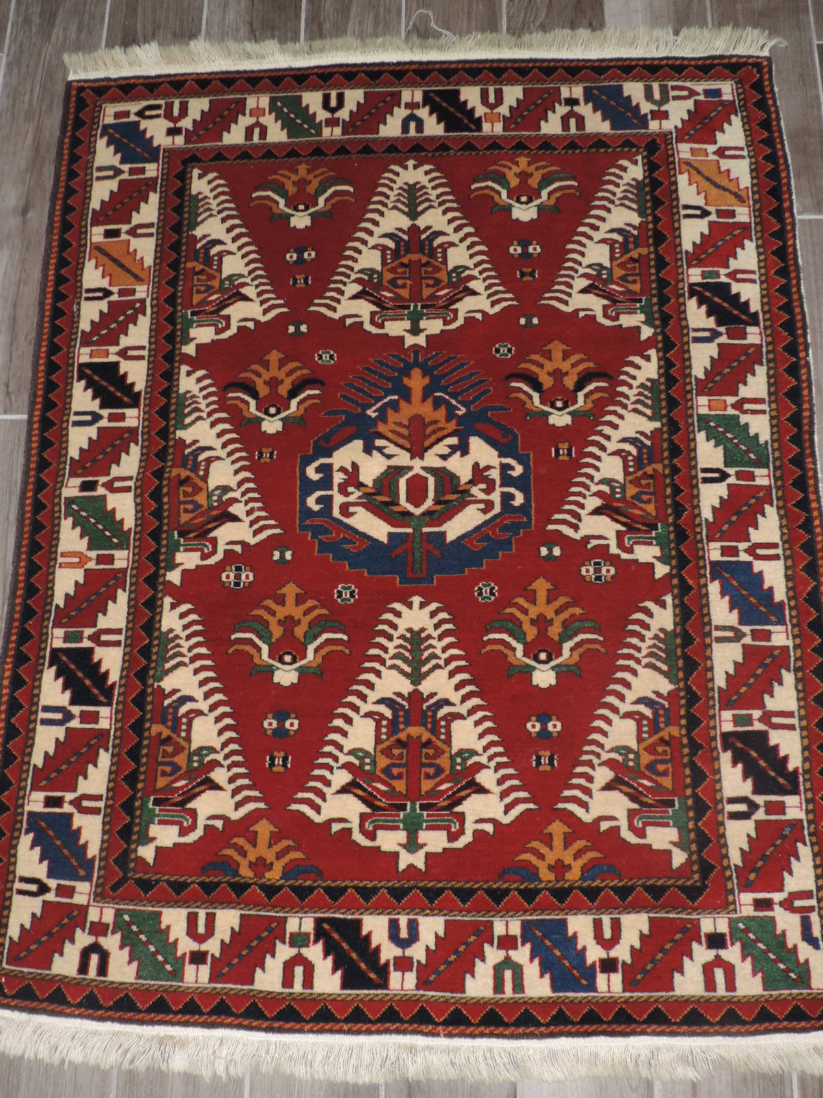 3x5ft. Handmade Azerbaijan Caucasian Wool Rug gallery