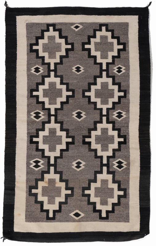 Vintage Gray Navajo Hand Knotted Rug 3'4 X 5'4 E25349 gallery