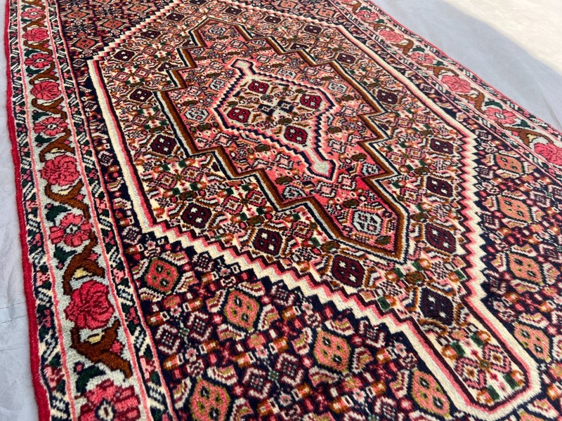 Pink Turkish Vintage Hand Knotted Geometric Tribal Medallion Moss Rug 2'6x4'5 gallery