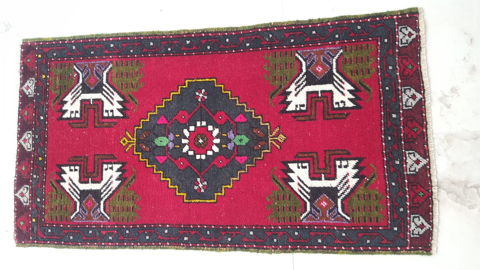 Bohemian Carpet Rug Anatolian Natural Handmade Rug Oriental 2x3 Rug Vintage Rug gallery