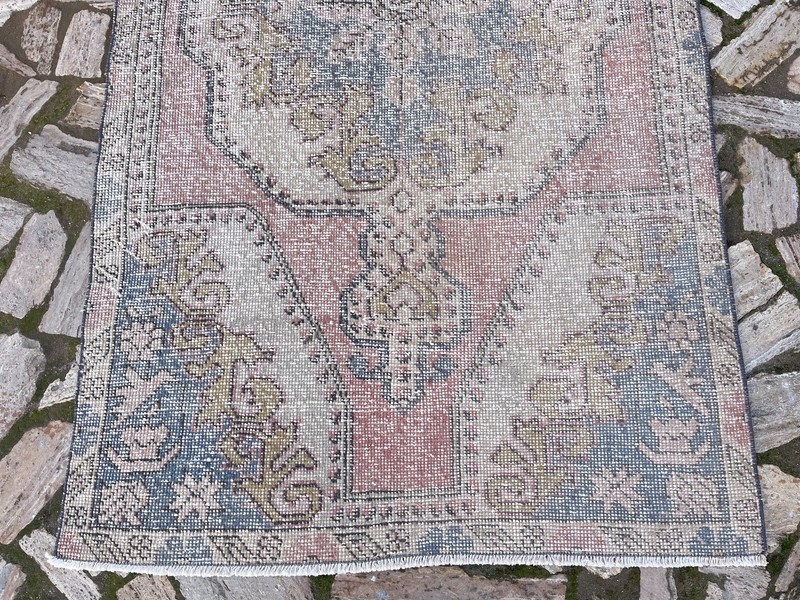 Handmade Area Turkish Carpet 4x7 Pink Oriental Wool Rug Medium Size Anatolian gallery