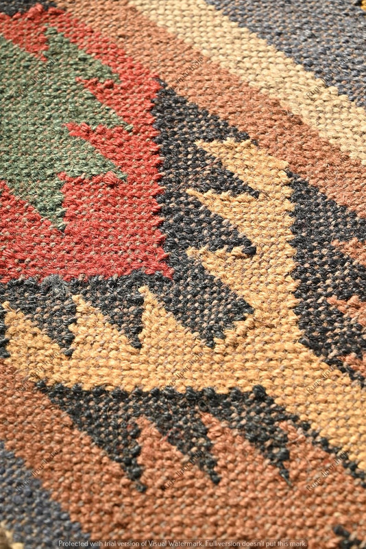 Handwoven Kilim Wool & Jute Area Rug - Flatweave Dhurrie Rug for Living Room Bed gallery