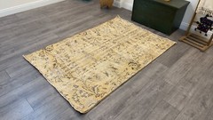 Orange Area Rug, Orange Turkish Rug, Turkish Area Rug, Vintage Rug, 4.1 x 6 ft