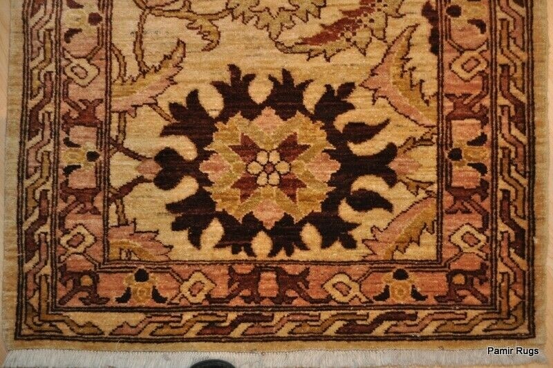 _HAND-MADE_HALL-RUNNER_3' x 17' LONG oriental Tea washed beige brown rug gallery