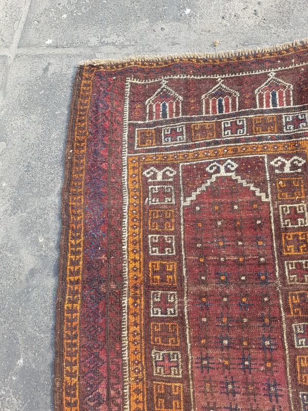 Vintage Hand Made Traditional Rug Oriental Wool Multicolor Carpet 134x95 cm gallery