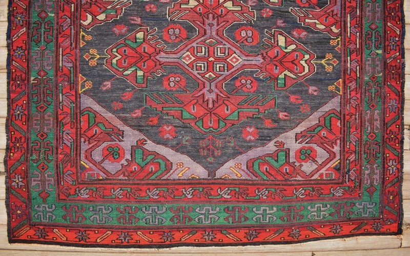 Caucasian 4x10 Rug 56''x126'' Handwoven ANTIQUE Vintage Sumak Kilim 145x323cm gallery