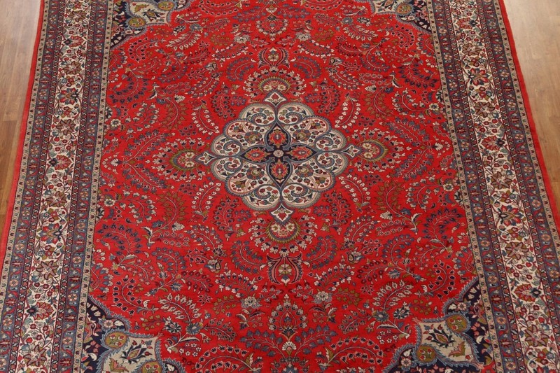 Vegetable Dye Traditional Area Rug 10x12 Ft Handmade Red Oriental Wool Carpet gallery