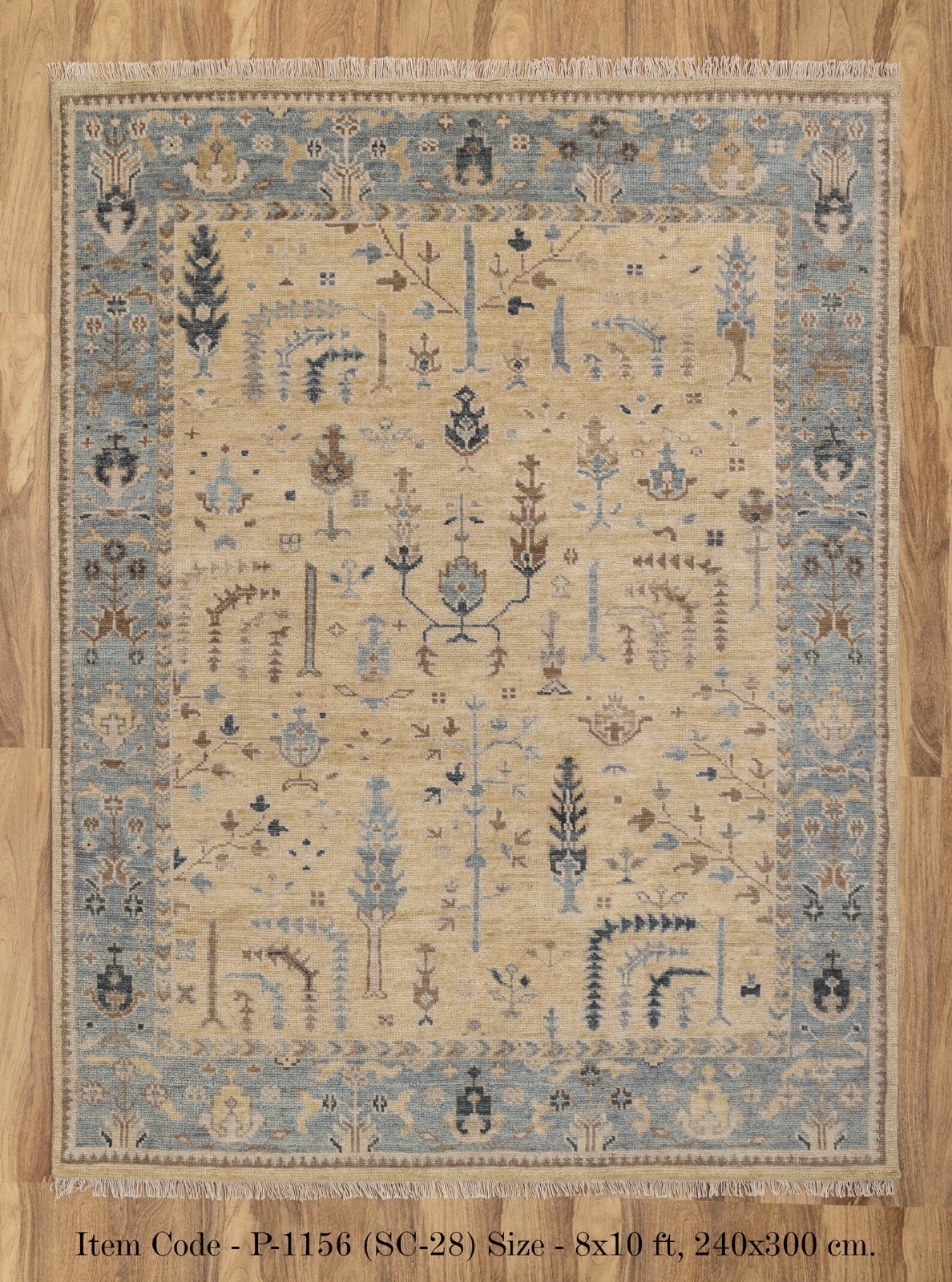 Vintage Turkish Oushak Rug, Beige 9X12 ft, Handmade Wool, Bohemian Anatolian gallery