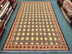 9.5 X 5.5 FT Stunning Fine Quality Geometric Herati Sumak Kilim Rug