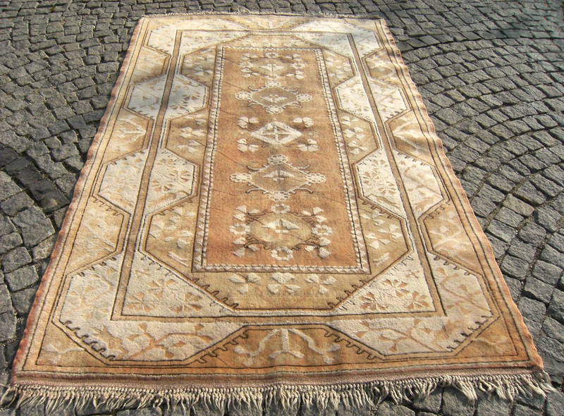 Vintage Rug 62'' x 98'' Anatolian Muted Colors Rug Hand Knotted Rug Low Pile Rug gallery