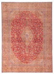 Vintage Hand-Knotted Area Rug 9’2″ x 12’6″ Traditional Wool Carpet