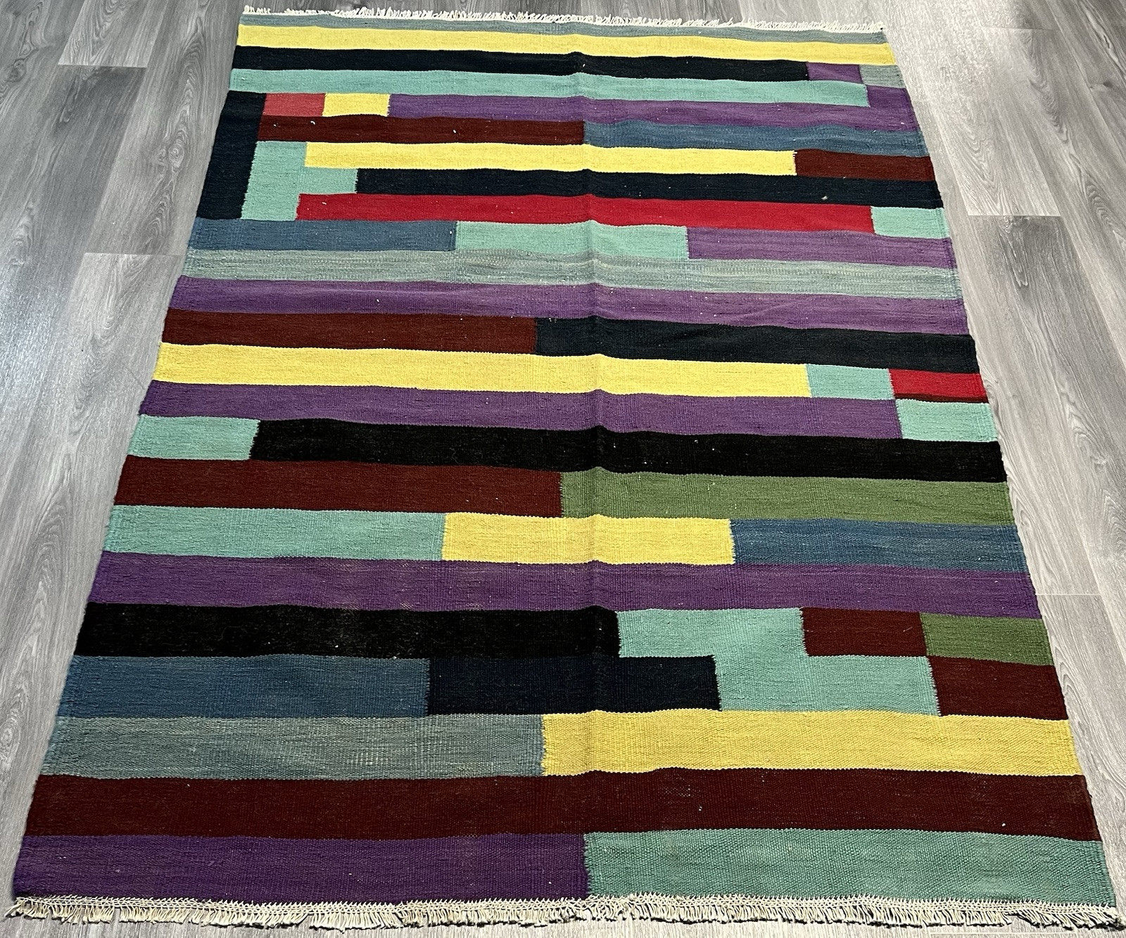 Vintage Kilim Traditional Hand Made Oriental Wool Kilim 7ft10inx5ft 238cmx151cm gallery
