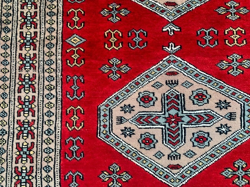 Vintage Afghan Rug, Jaldar Bokhara Rug, Traditional Area Carpet (3x5 ft.) gallery