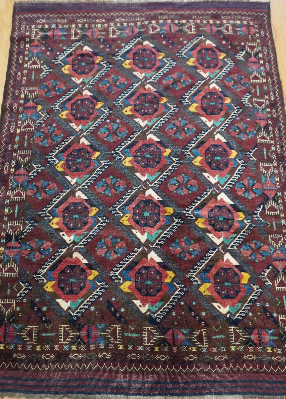 5' x 7' Turkmen Esari Antique Hand Knotted 100% Wool Rug gallery