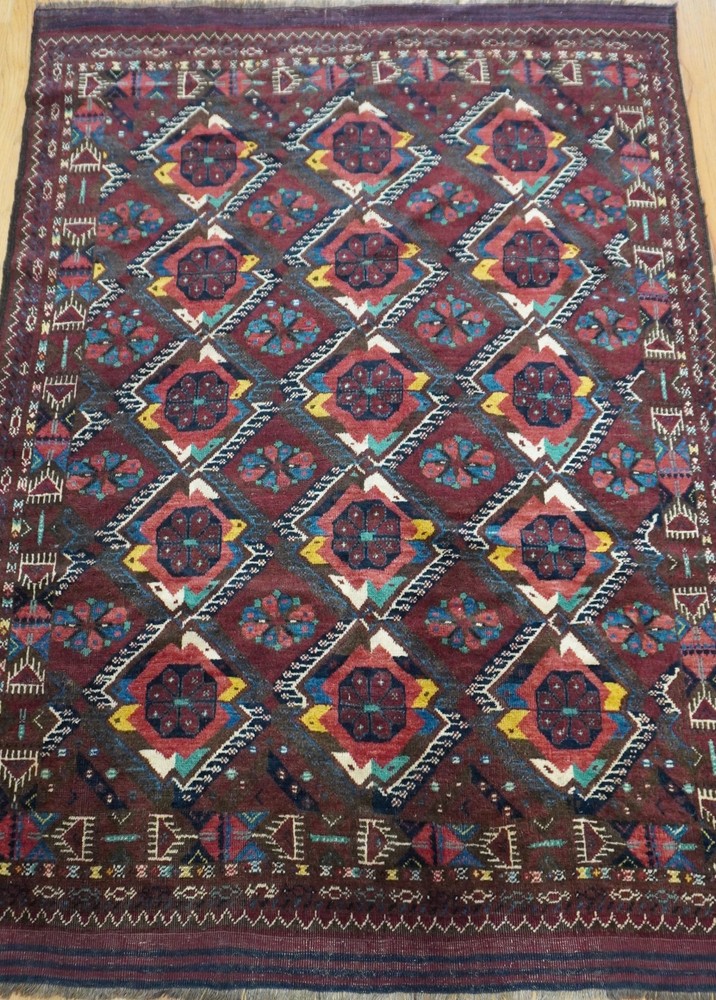 5' x 7' Turkmen Esari Antique Hand Knotted 100% Wool Rug