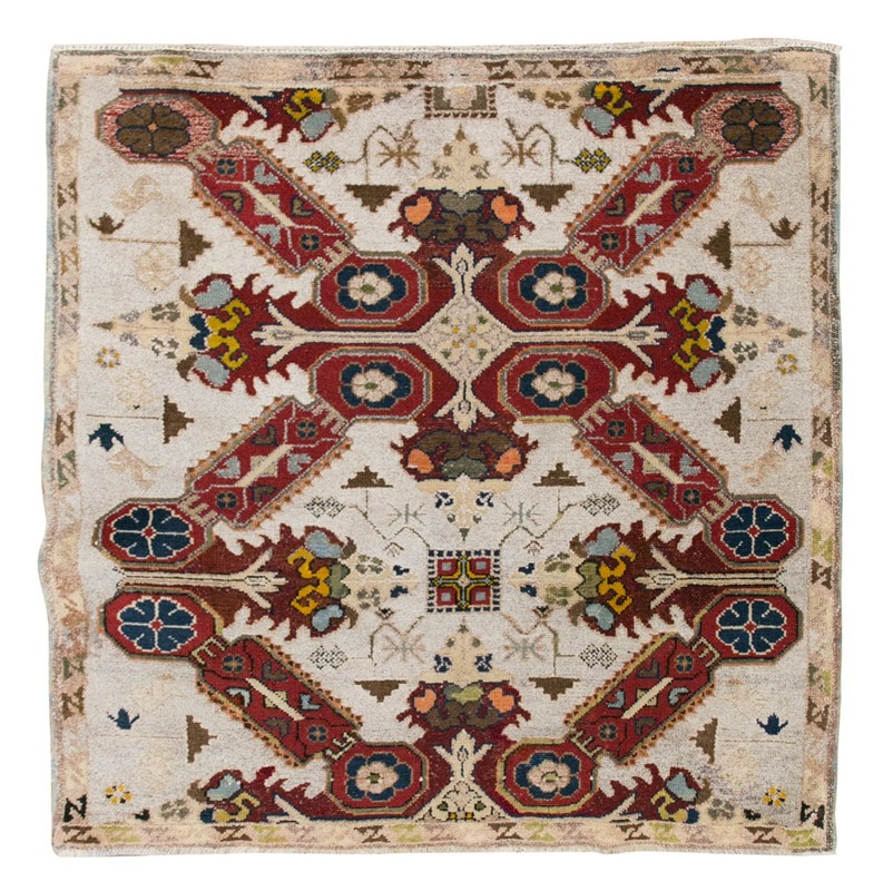 Turkish Rug", Vintage Rug, Area Ru 3'3 x 3'8 feet, Oushak Rug, Antique Rug gallery