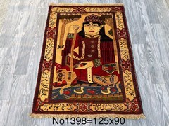 Vintage Afghan laila majnu Rug 4×5 ft Pictorial Handmade Tribal Wool Wall Rugs