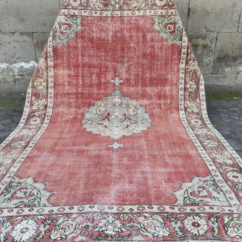 6.27 x 9.45 ft Turkish Oversized Vintage Area Rug , 6x9 Burdur Rug 191 x 288 cm gallery