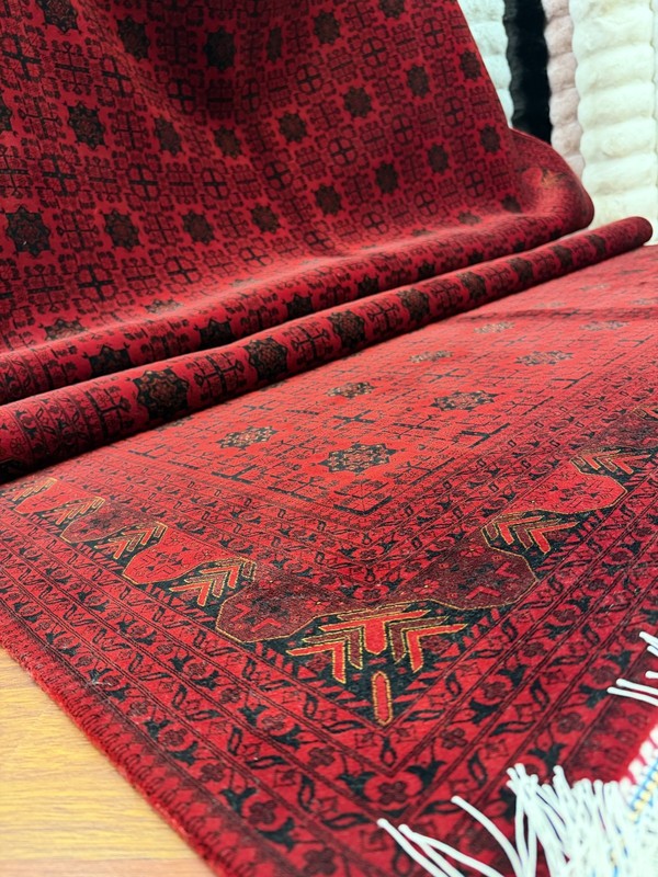Turkish Silk Blend Rug 8x11 Ft Red Black Oriental Hereke Style Area Rug gallery
