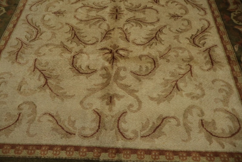 Sophisticated Aubusson French Area Rug 8x10 with Ornate Details Handmade Carpet gallery