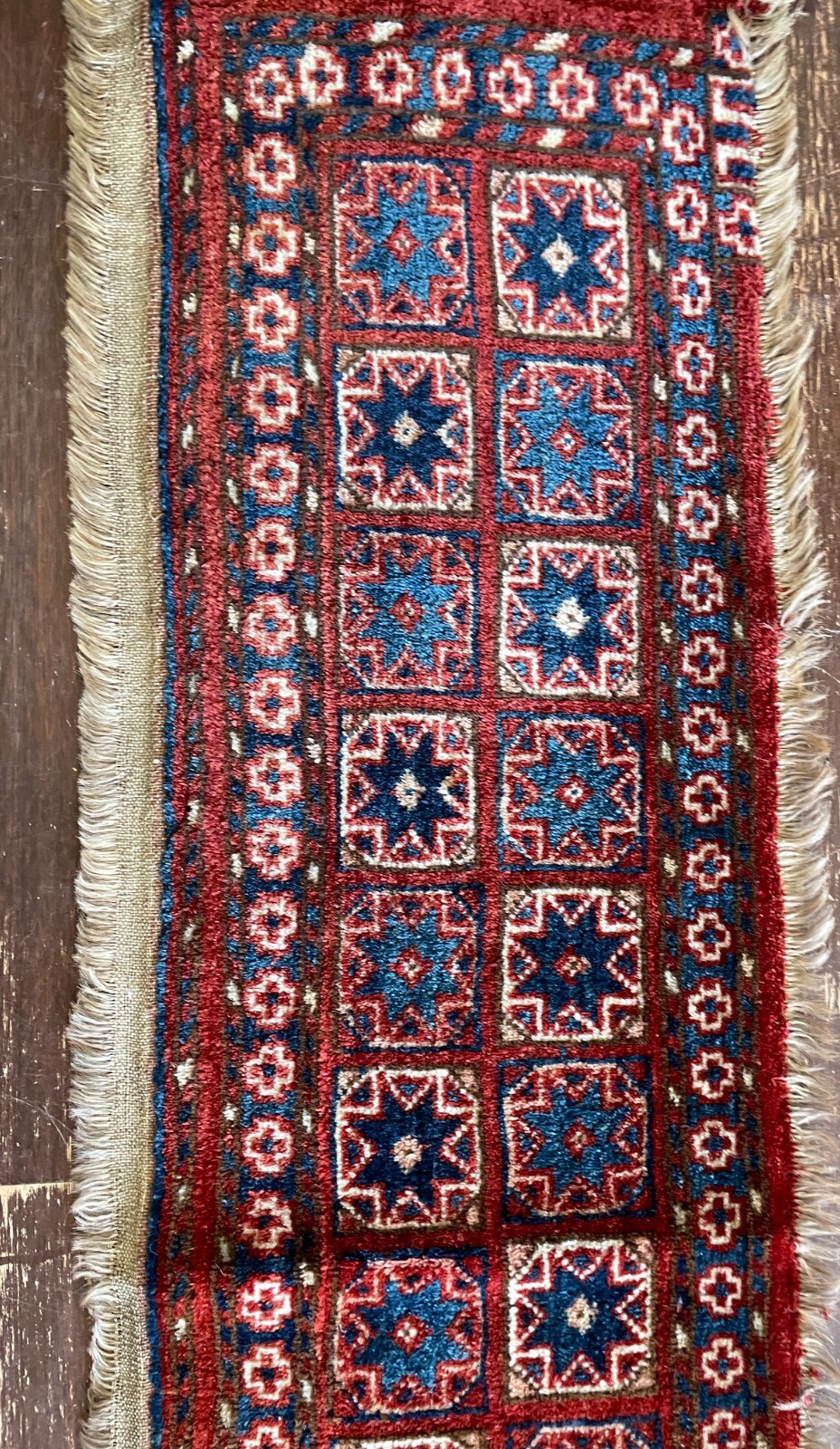 Antique Turkoman rug/ bag , Excellent #17583 54" x 15" gallery
