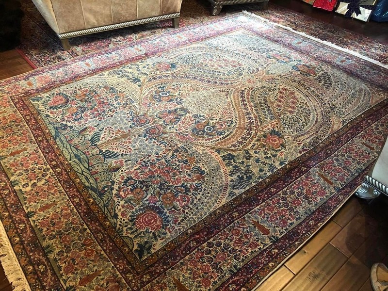 Very RARE Antique Kirman Lavar Tree of Life Rug 9x12 Hand Knotted Wool Carpet gallery