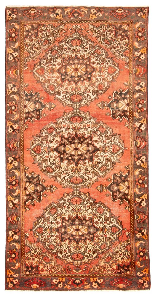 Vintage Hand-Knotted Area Rug 4'11" x 9'10" Traditional Oriental Wool Carpet