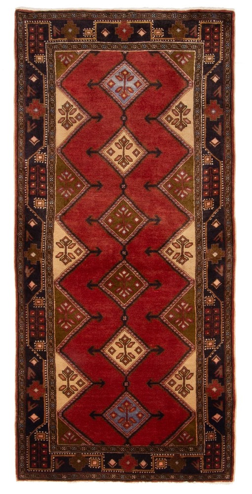 Vintage 3'1" x 6'6" Traditional Hand Knotted Vegetable Dye Wool Area Rug