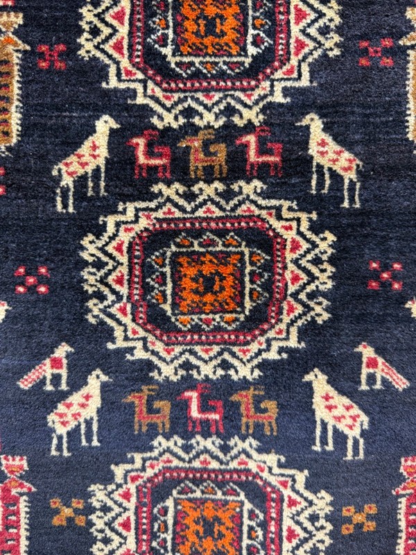 Vintage Fabulous Hand Knotted Oriental Wool Rug Carpet 132x104 Cm gallery