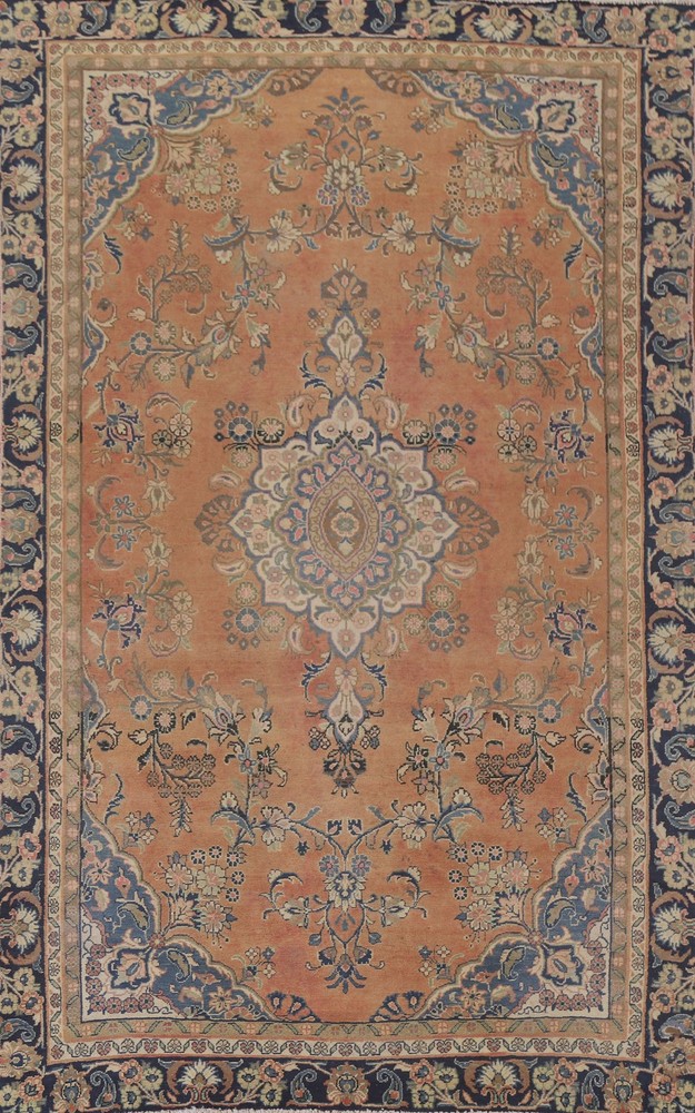 Handmade Wool Rust Area Rug 6x9 Medallion Traditional Living Room Classic Carpet