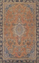 Handmade Wool Rust Area Rug 6×9 Medallion Traditional Living Room Classic Carpet