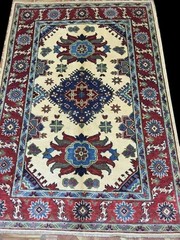4×6 multi overdyed color Patchwork Kazak Popular Design Rug PIX-28097