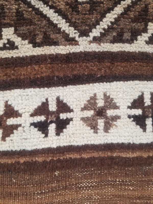 Distressed Authentic Hand Knotted Vintage Afghan Turkmen Wool Area Rug 6.7x4.4ft gallery