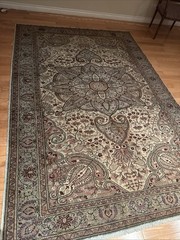 6.6×9.8 Ft Hand Woven Turkish Kayseri Rug, Medallion Design, Wool Pile