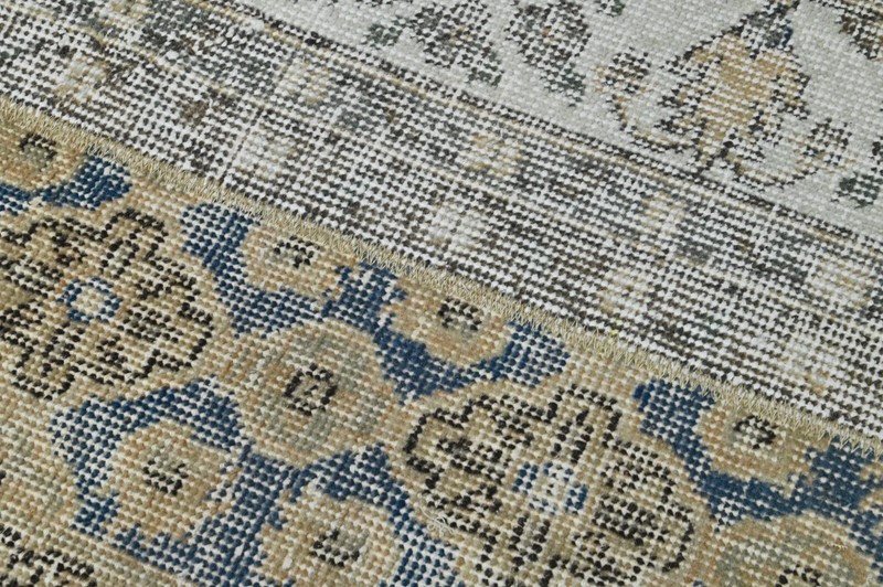 Vintage Turkish Runner Rug 2x7ft BEIGE Handmade Anatolian Oushak Hallway Wool gallery