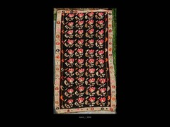 Vintage Bessarabian Kilim flatweave rug 1940 7×12 feet floral motif