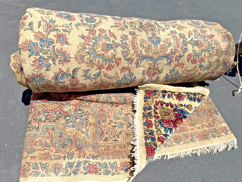 Auth: 30's Antique Lavar Kermann Botanical Beauty PLUSH IVORY 14x20 gallery
