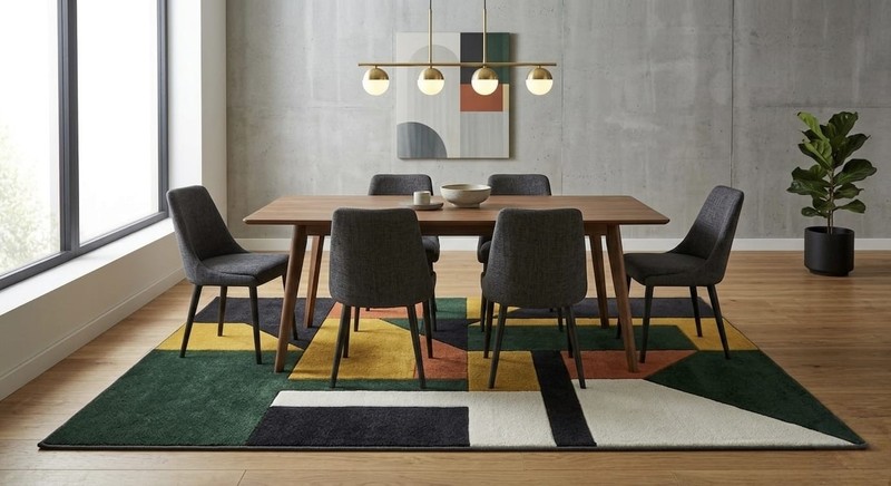 Modern Geometric Area Rug | Luxury Soft Carpet | Living Room Bedroom Floor Mat | gallery
