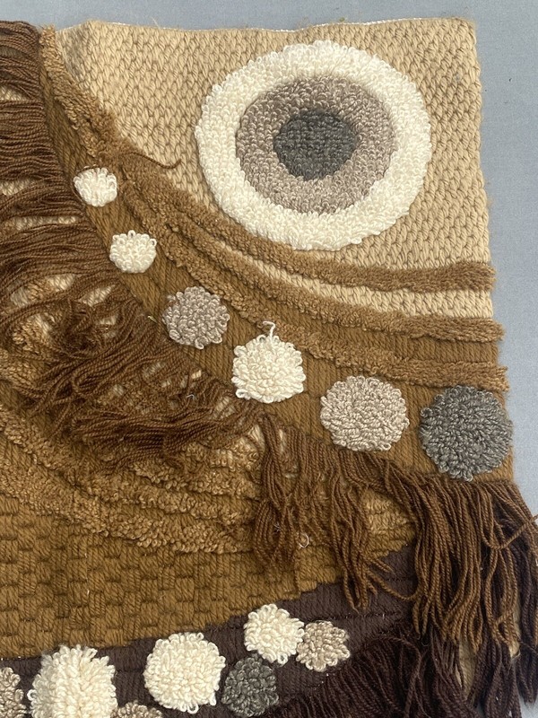 Vintage Scandinavian Swedish Wool Rya Weaving Rug Wall decor 78x48cm gallery