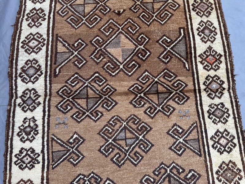 3'8x5'2 ft Vintage Afghan Hand Knotted Baluchi Rug Tribal Wool Fine Moss Rug gallery