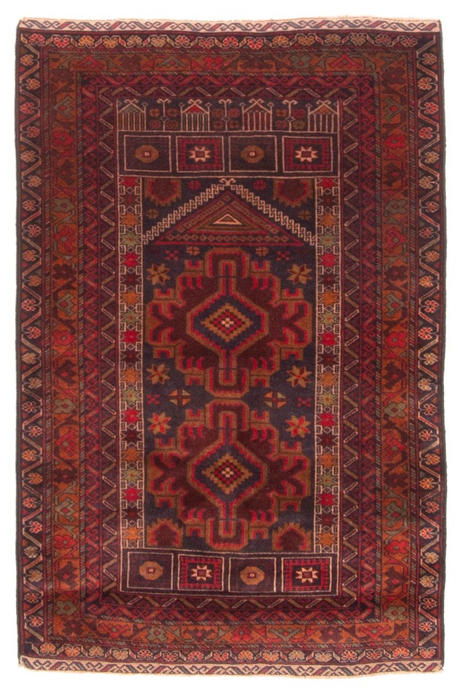Traditional Vintage Hand-Knotted Area Rug 2'11" x 4'5" Oriental Wool Carpet