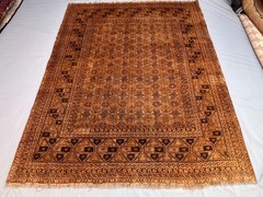 6’7×8 ft Turkoman Bokhara All-Over Elephant Foot Handknotted Wool Vintage Rug