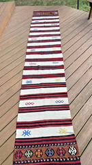Anatolian Handmade Kilim Runner Rug Turkish Striped Wool Flatweave 2’3″x12’4″