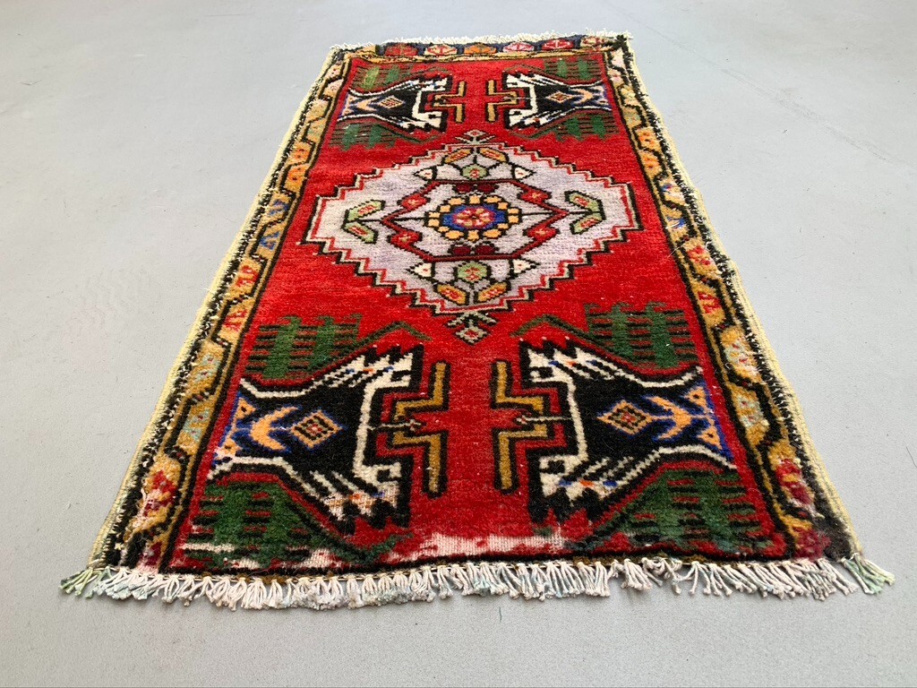 Small Vintage Turkish Rug 103x52 cm, Short Runner, Tribal, Shabby, Mini Carpet gallery