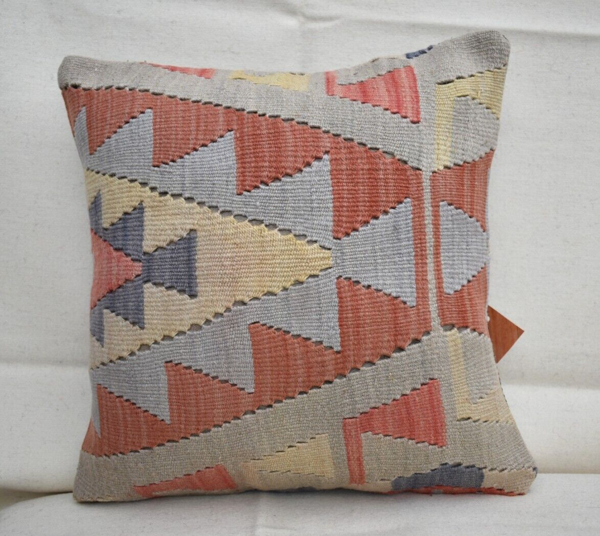 16''x16'' Decorative Handmade Turkish Kilim Pillow Cover Sofa Rug Cushion Cover gallery
