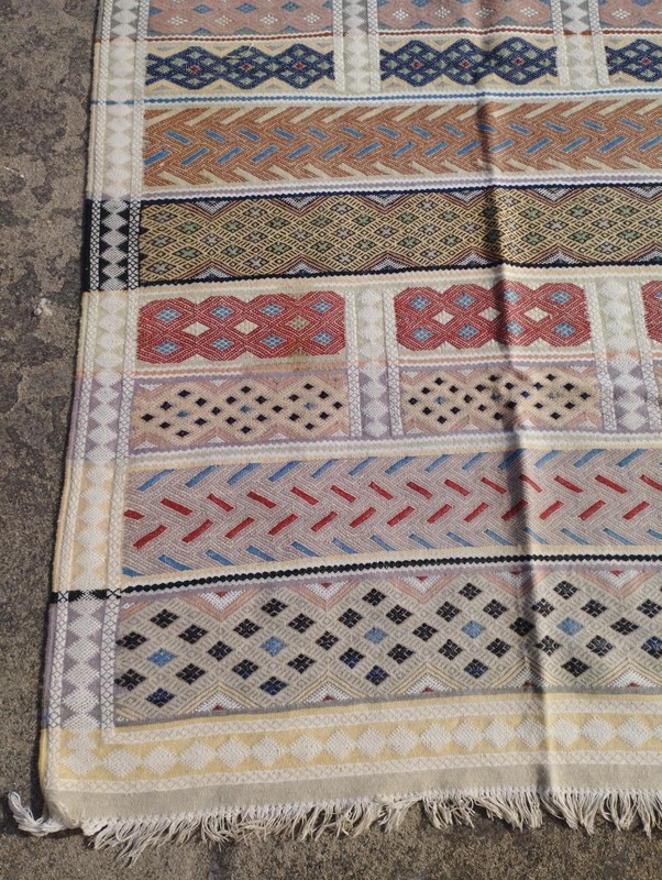 Vintage Traditional Oriental Afghani Multicolor Wool Kilim Rug Carpet 252x143 cm gallery