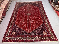 6×10 Ft Vintage Caucasian Rug Red Tribal Medallion Wool Carpet