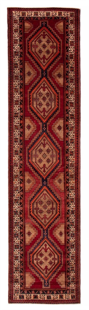Vintage Hand-knotted Runner Rug 3'6" x 13'7" Traditional Oriental Wool Carpet