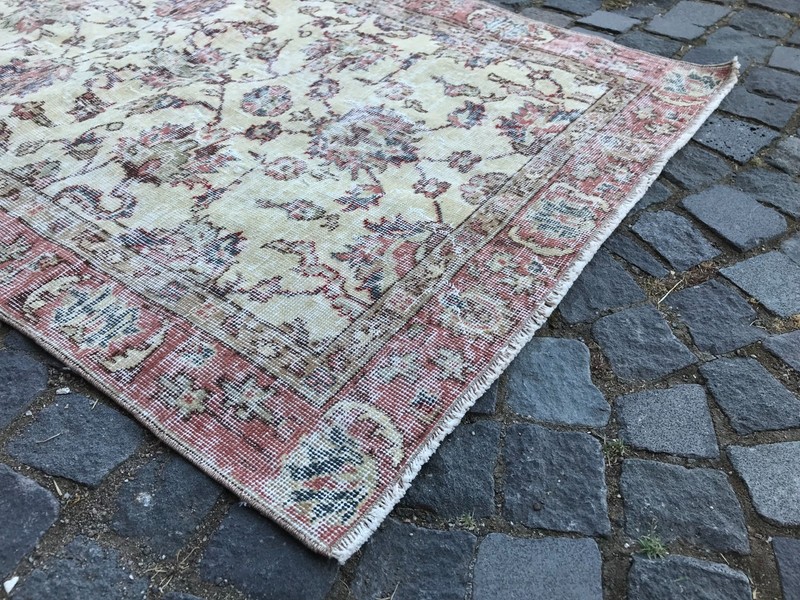Bohemian Area Rug Handmade Wool Rug Turkish Vintage Traditional Rug Home Decor gallery